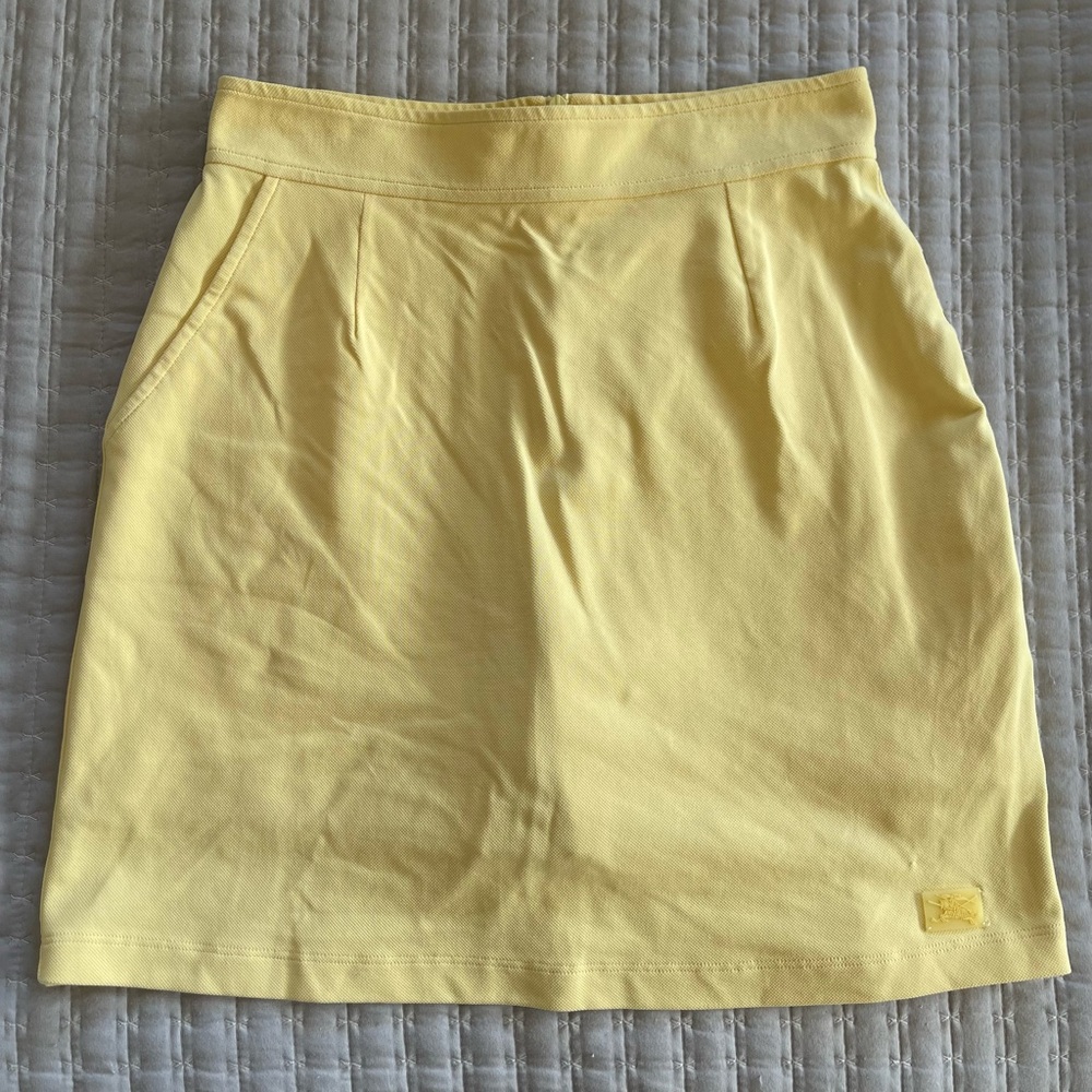 Burberry Light Yellow A-Line Skirt